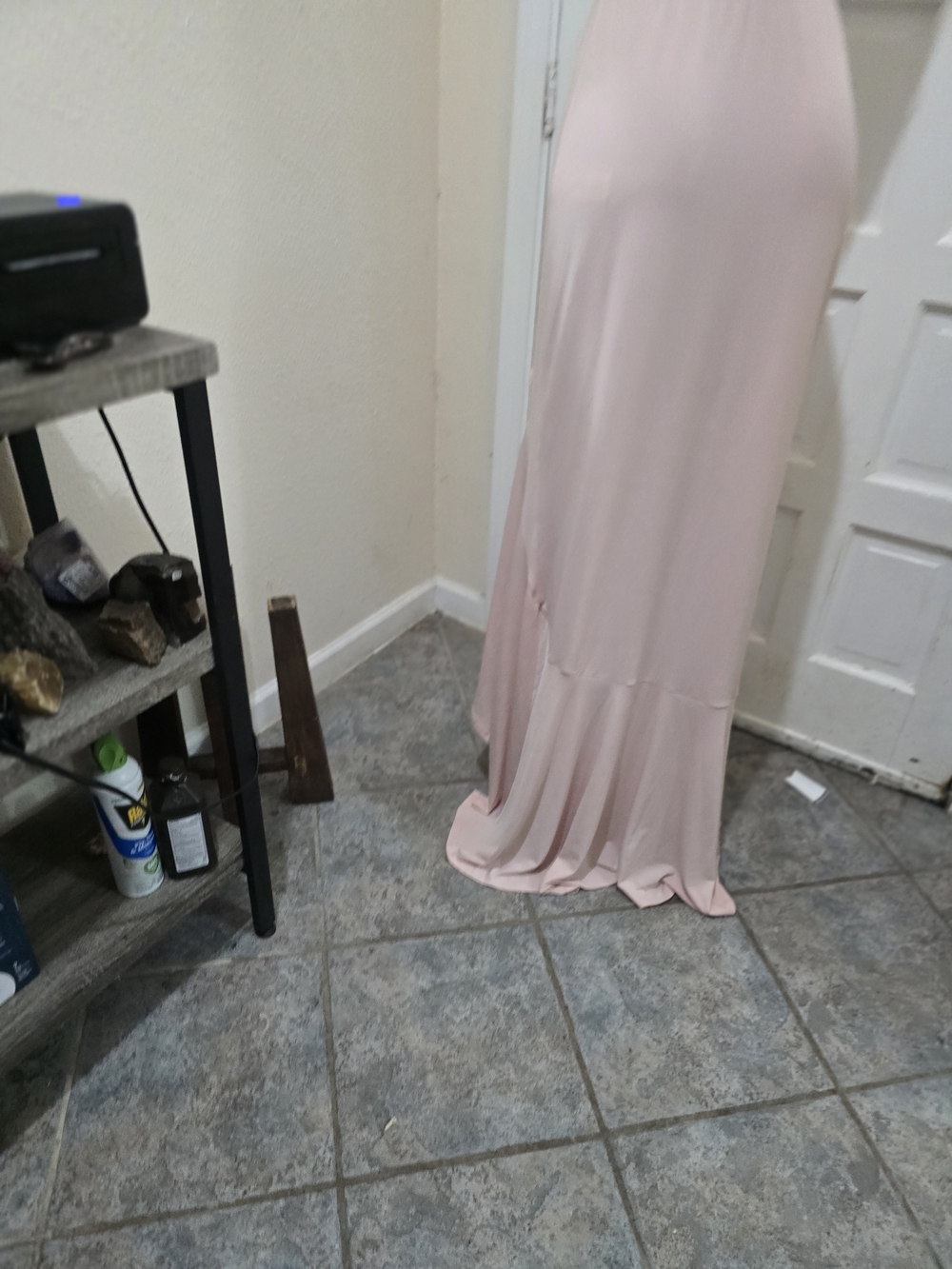 ASOS Light Blush Pink High-Low Ruffle Maxi Dress - Picture 3 of 10